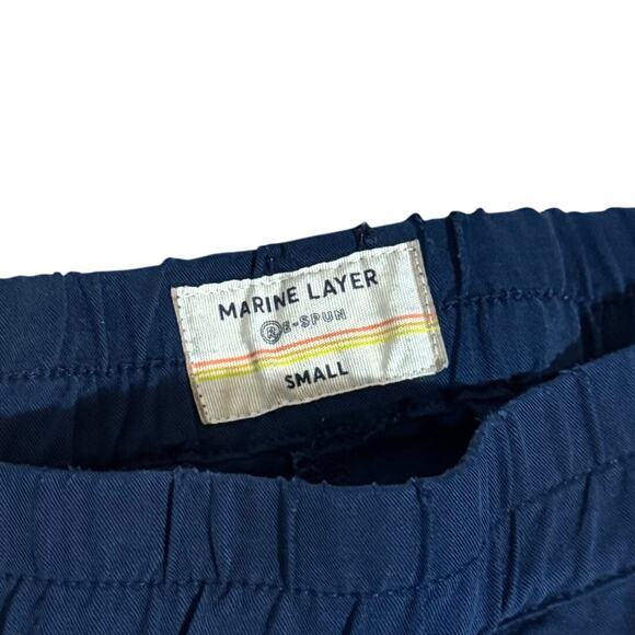 Women's Size S Marine Layer Tencel Allison Pant Navy Blue Stretchy Dolphin Hem - Picture 4 of 7